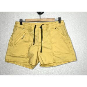 Title Nine Womens Big B Shorts Size 10 Yellow Green Ripstop Hiking Outdoors